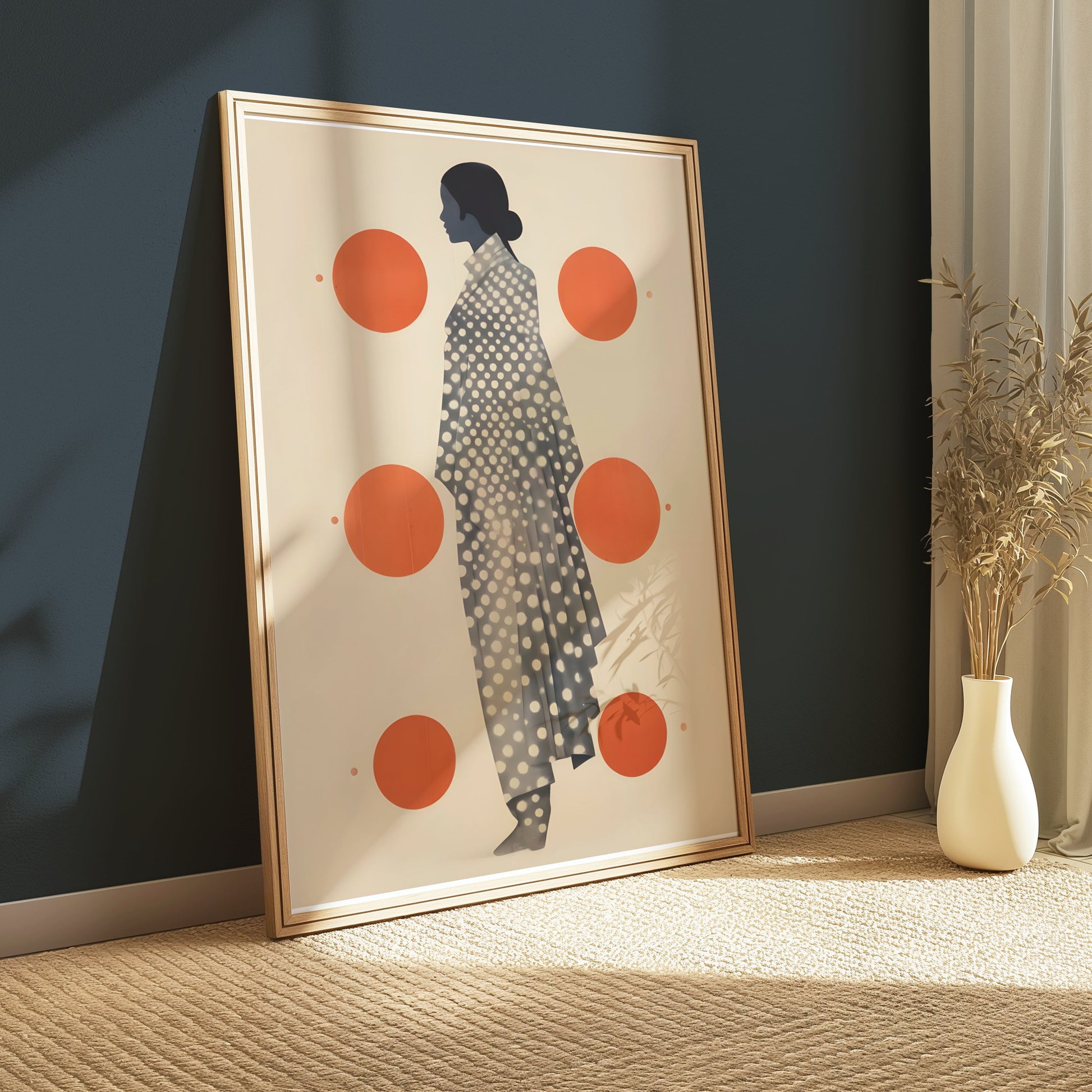 Premium Poster of Art silhouette with polka dots design print Posters