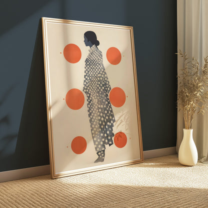 Premium Poster of Art silhouette with polka dots design print Posters
