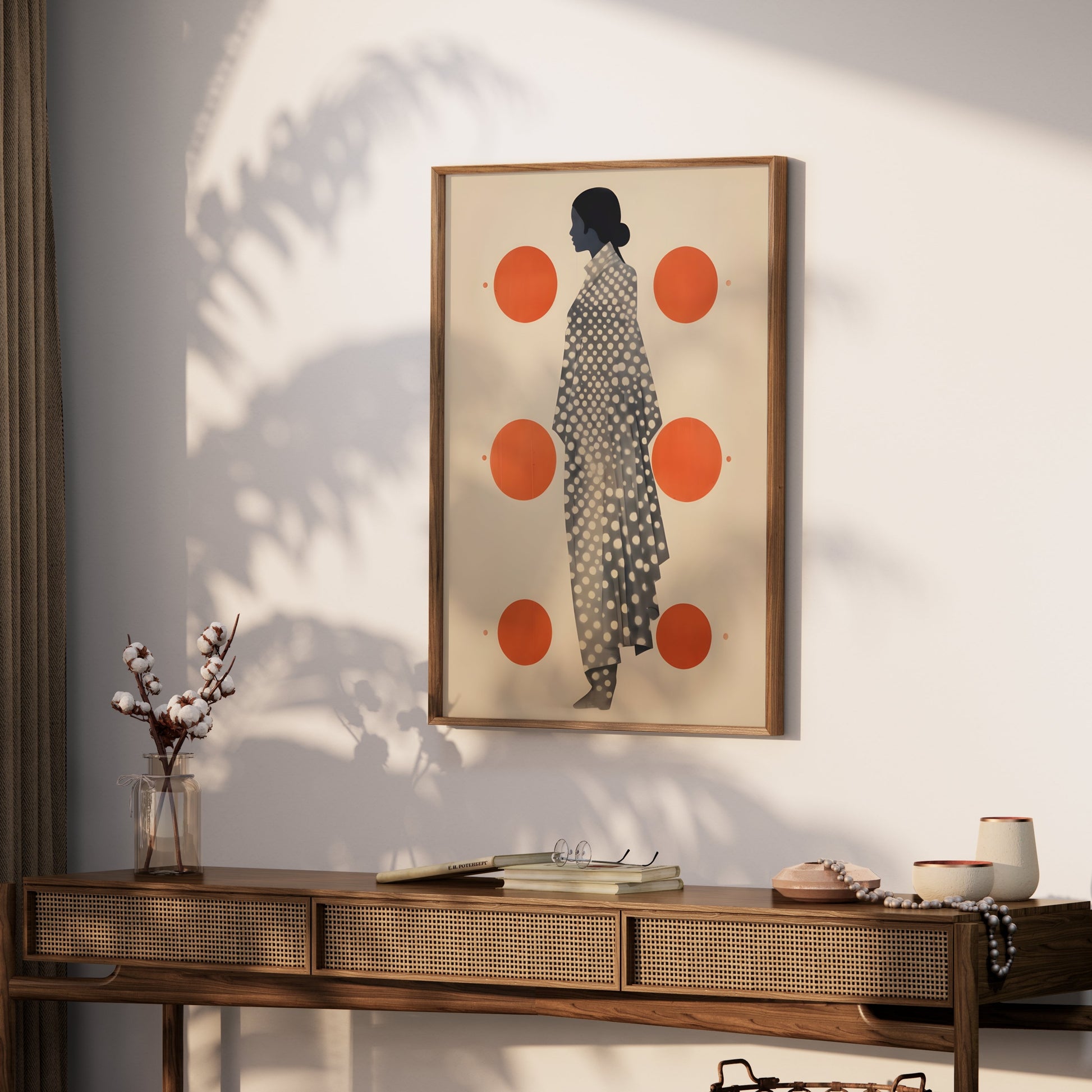 Premium Poster of Art silhouette with polka dots design print Posters