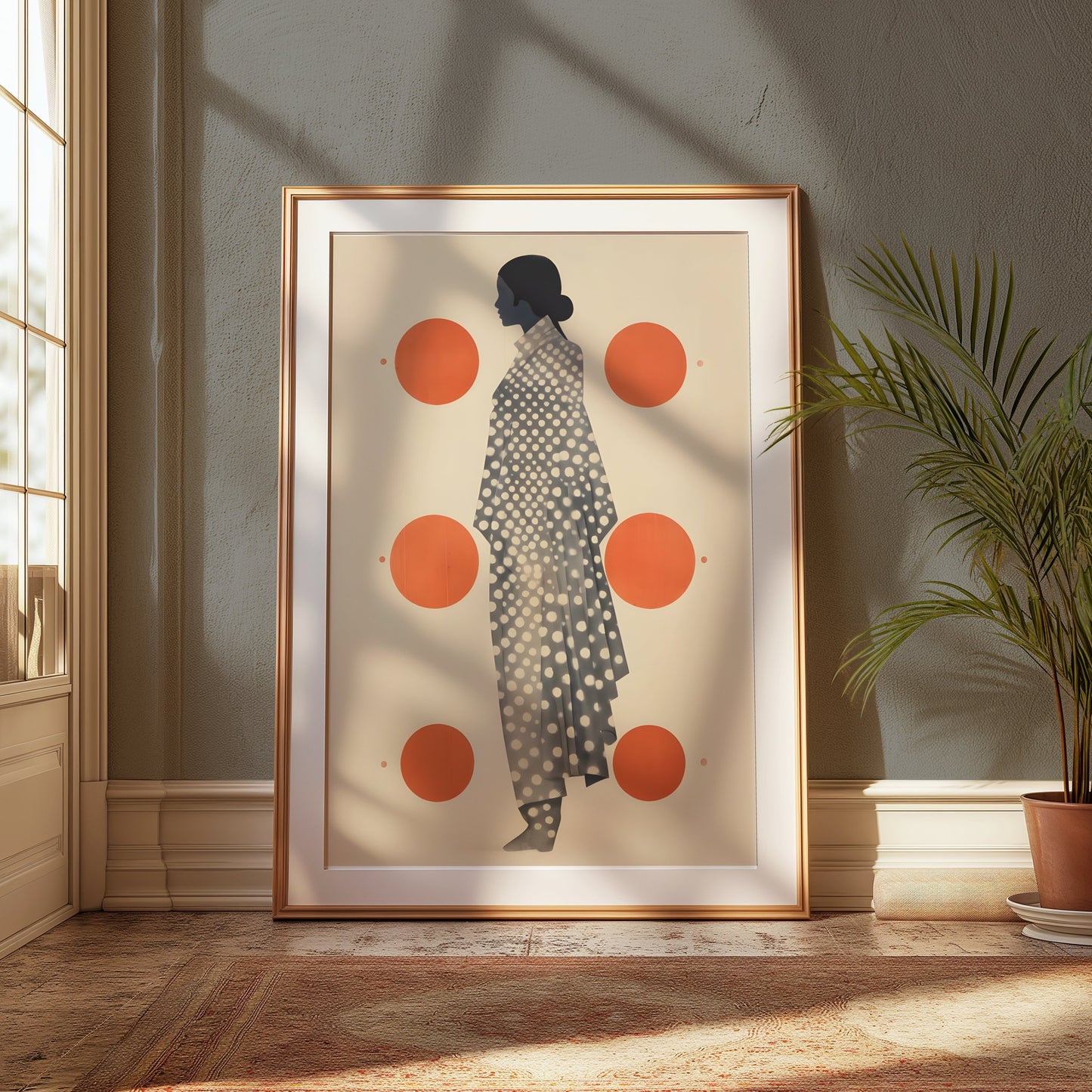 Premium Poster of Art silhouette with polka dots design print Posters
