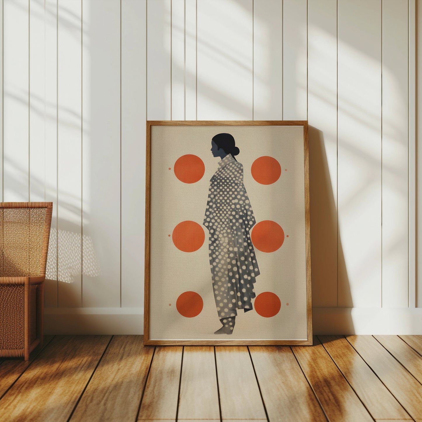Premium Poster of Art silhouette with polka dots design print Posters