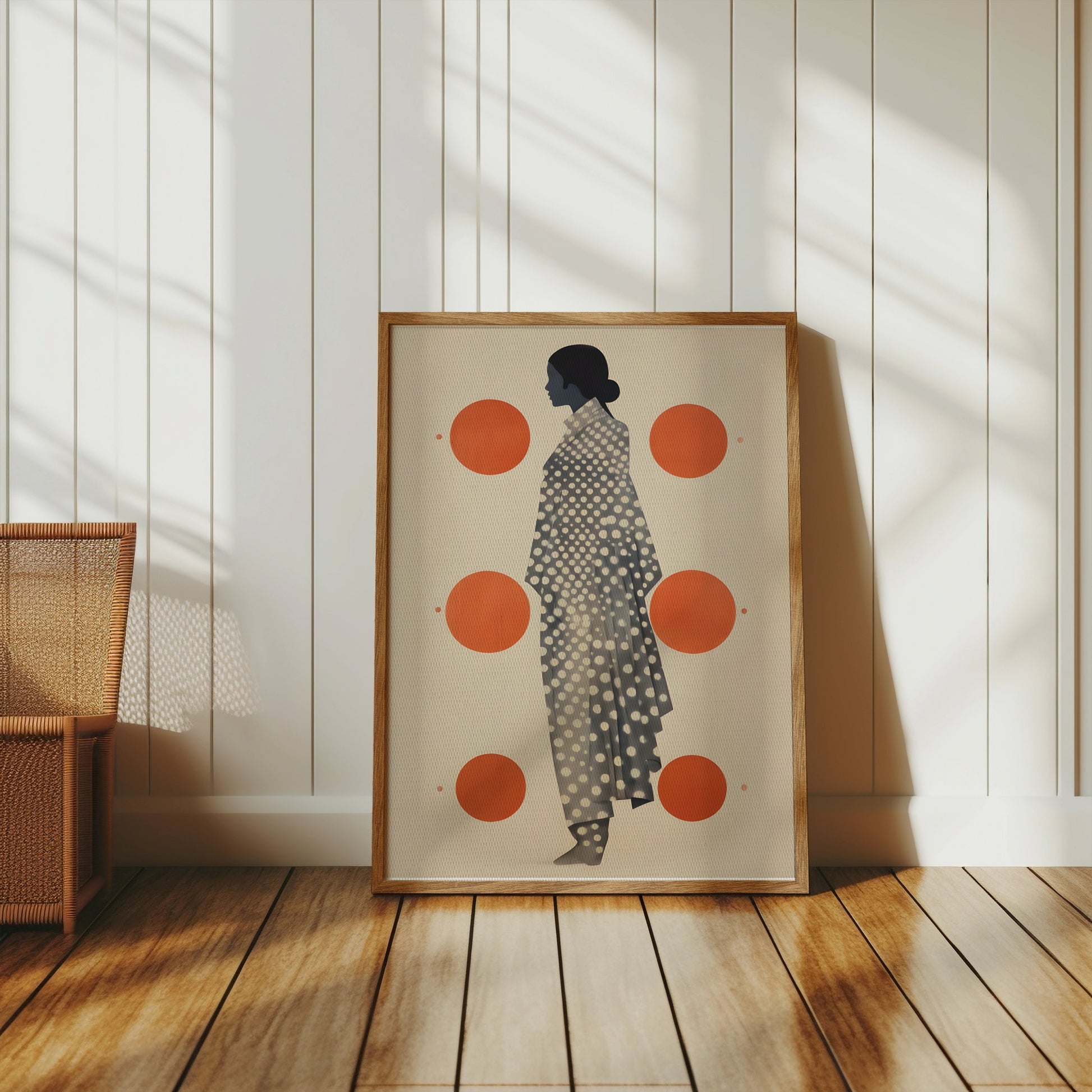 Premium Poster of Art silhouette with polka dots design print Posters