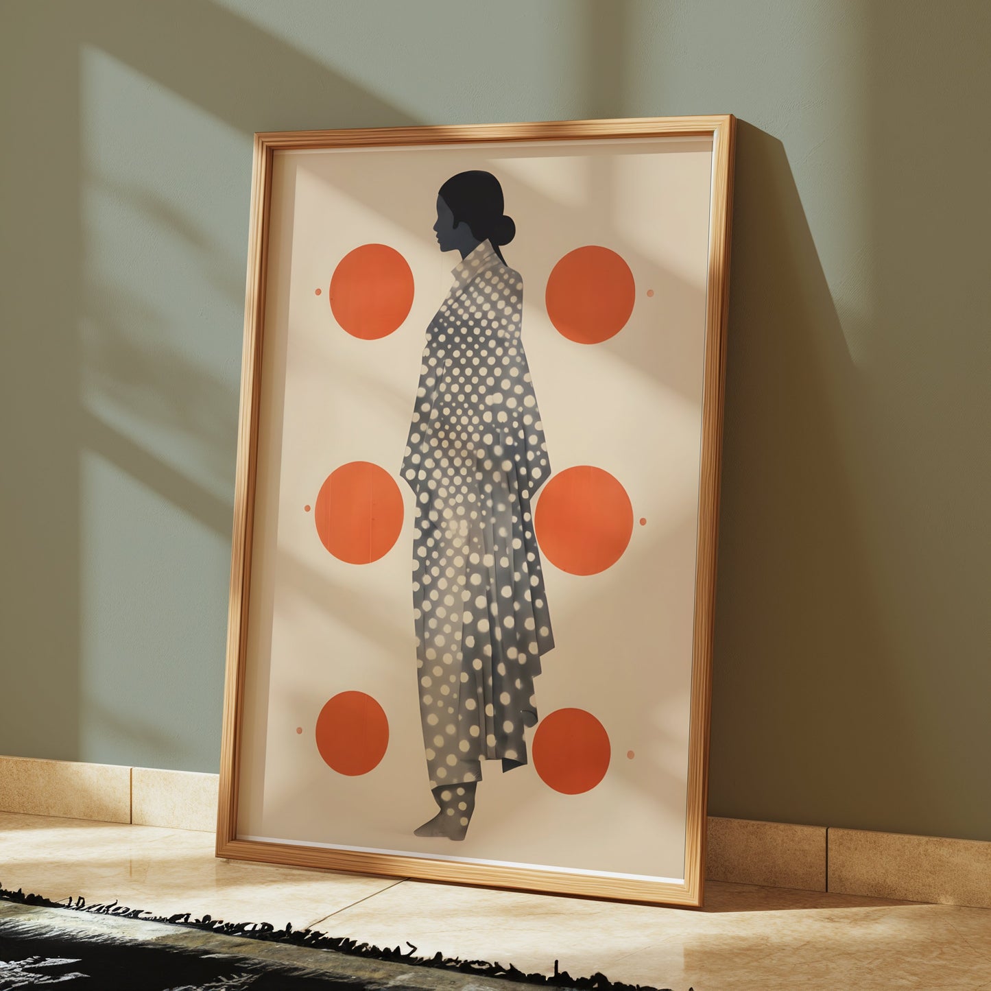 Premium Poster of Art silhouette with polka dots design print Posters
