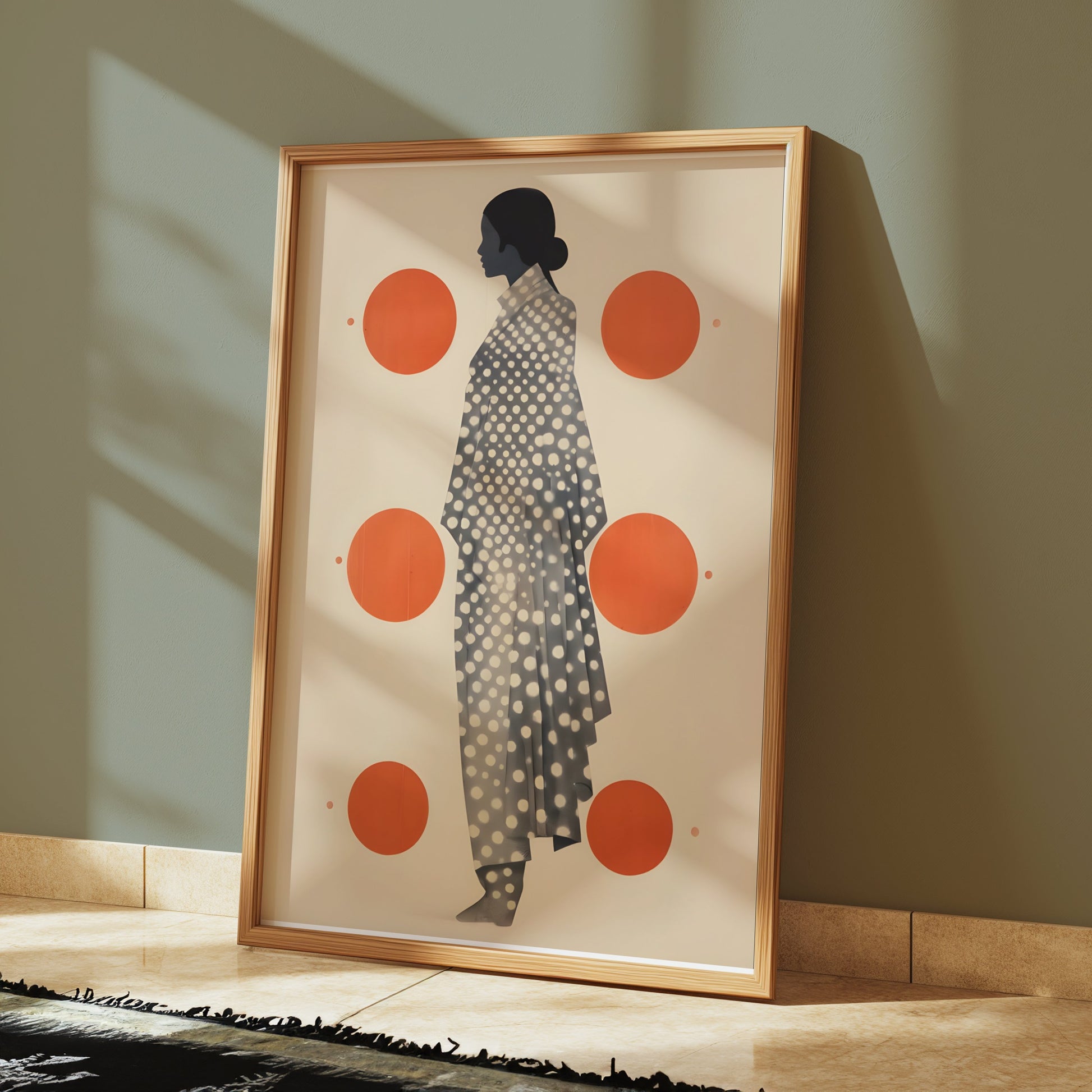 Premium Poster of Art silhouette with polka dots design print Posters