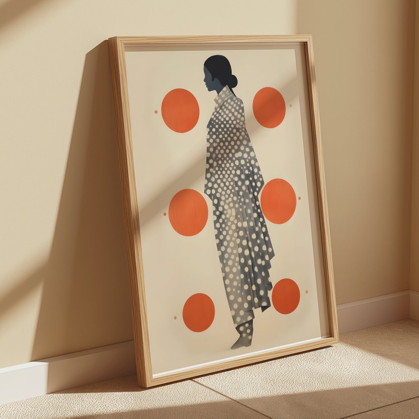 Premium Poster of Art silhouette with polka dots design print Posters