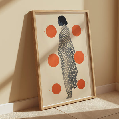 Premium Poster of Art silhouette with polka dots design print Posters