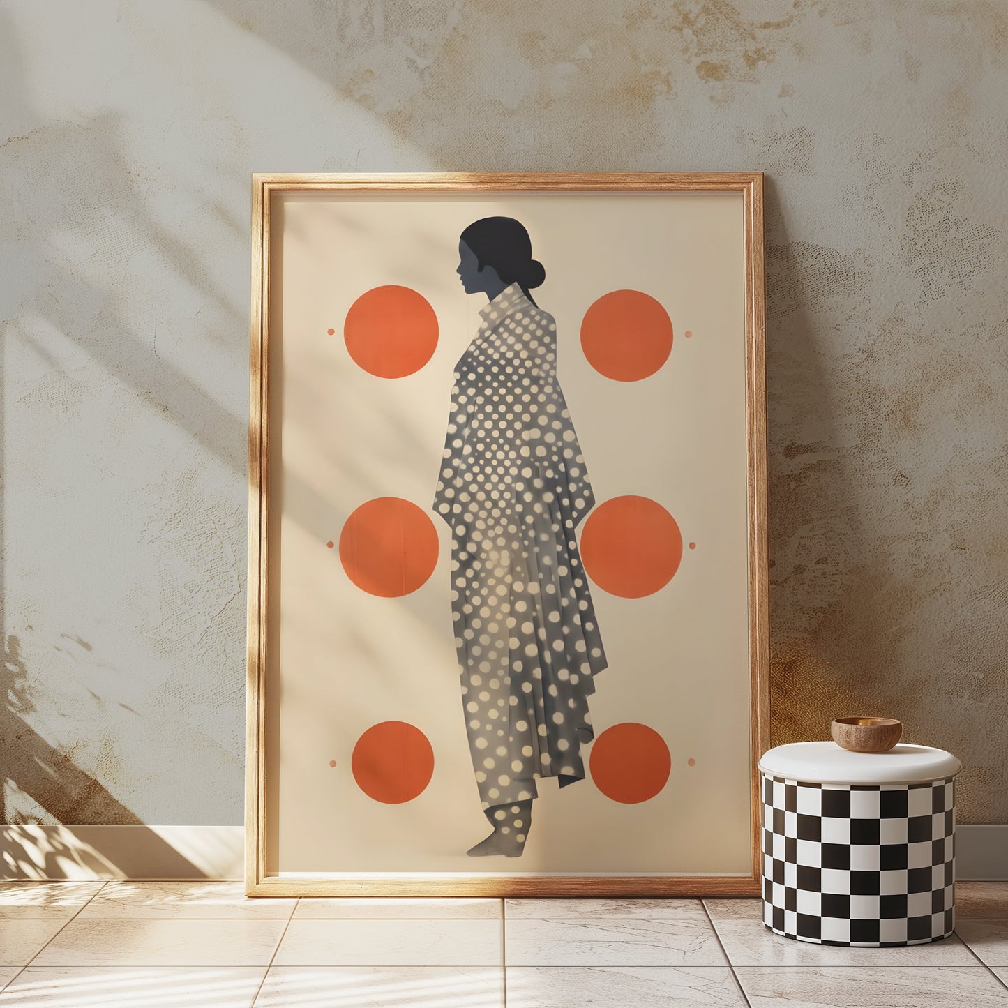 Premium Poster of Art silhouette with polka dots design print Posters