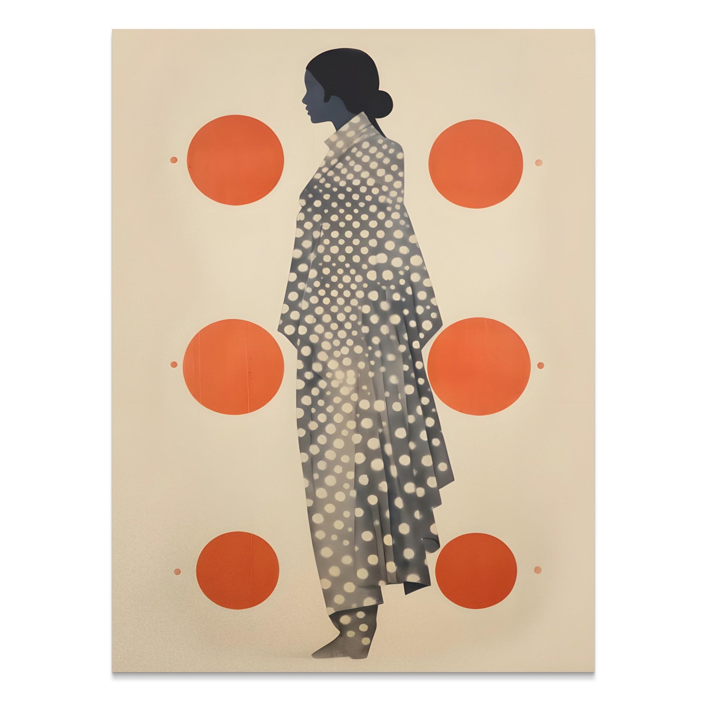 Premium Poster of Art silhouette with polka dots design print Posters