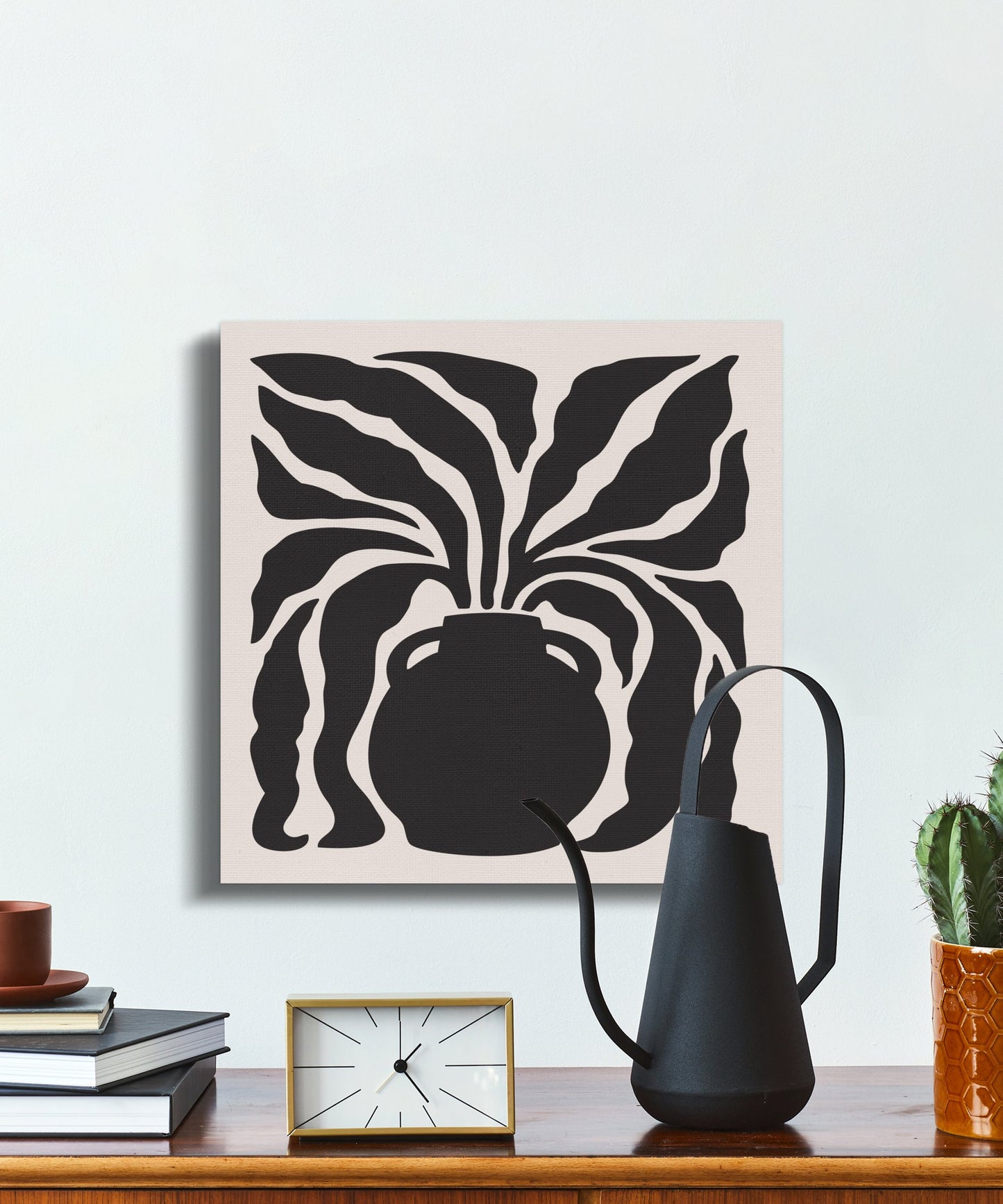 Premium Poster of Artistic Black and White Floral Vase Canvas Wraps