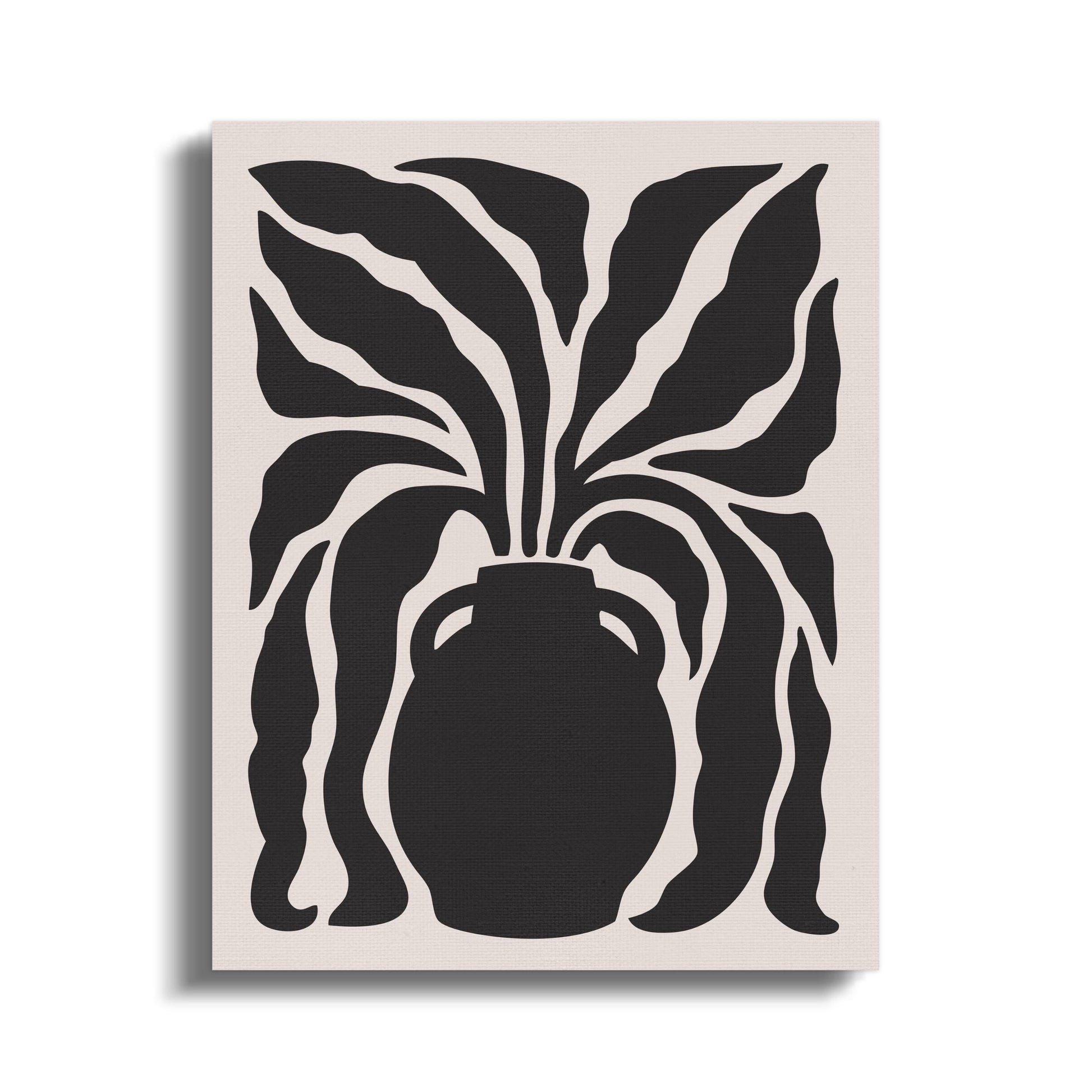 Premium Poster of Artistic Black and White Floral Vase Canvas Wraps