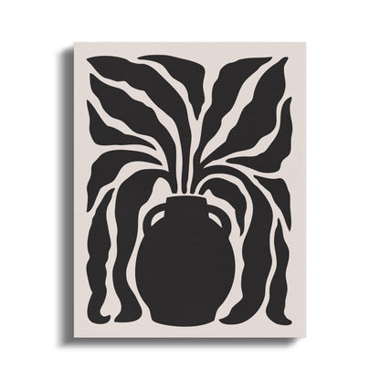 Premium Poster of Artistic Black and White Floral Vase Canvas Wraps