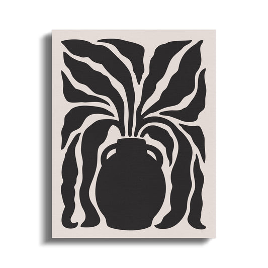 Premium Poster of Artistic Black and White Floral Vase Canvas Wraps