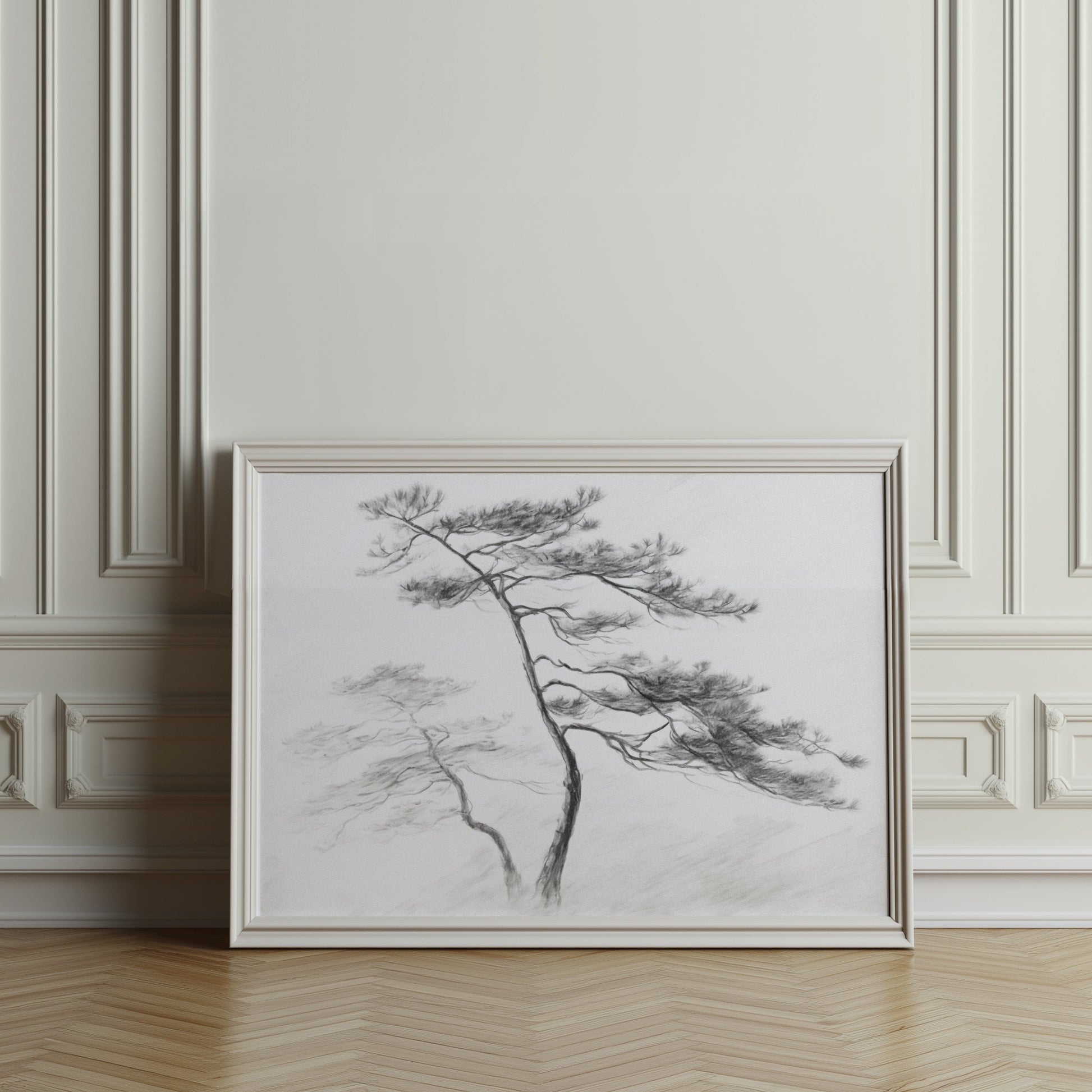 Premium Poster of Artistic Black and White Tree Sketch Design Posters
