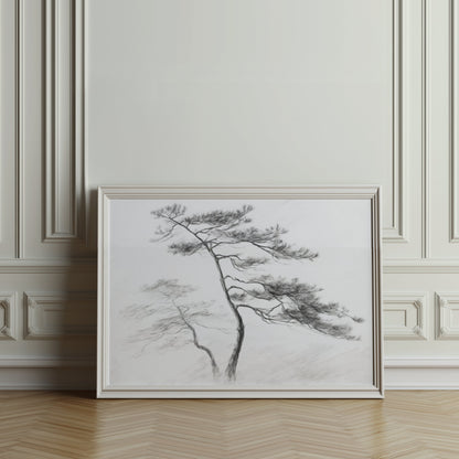 Premium Poster of Artistic Black and White Tree Sketch Design Posters