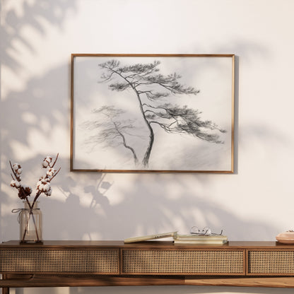 Premium Poster of Artistic Black and White Tree Sketch Design Posters