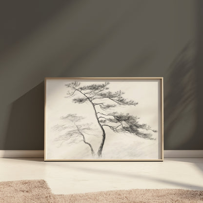 Premium Poster of Artistic Black and White Tree Sketch Design Posters