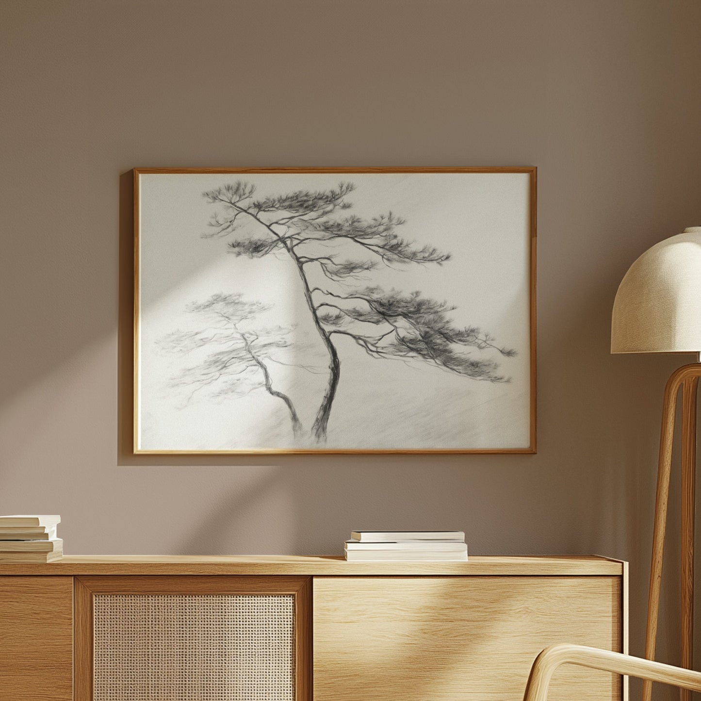 Premium Poster of Artistic Black and White Tree Sketch Design Posters