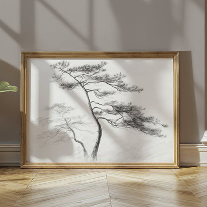 Premium Poster of Artistic Black and White Tree Sketch Design Posters