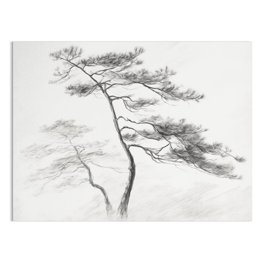 Premium Poster of Artistic Black and White Tree Sketch Design Posters