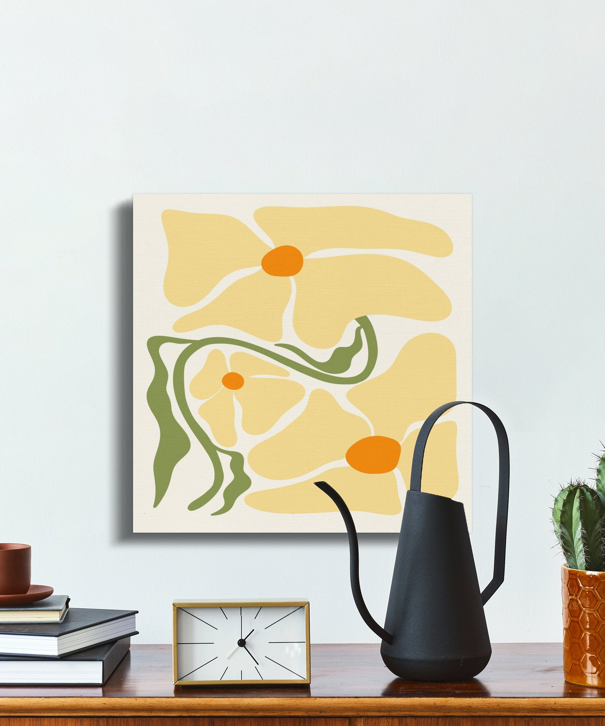 Premium Poster of Artistic Floral Design Yellow Flowers Canvas Wraps