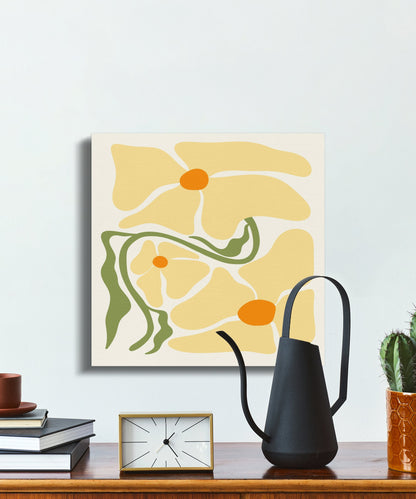 Premium Poster of Artistic Floral Design Yellow Flowers Canvas Wraps