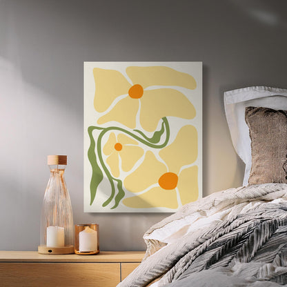 Premium Poster of Artistic Floral Design Yellow Flowers Canvas Wraps