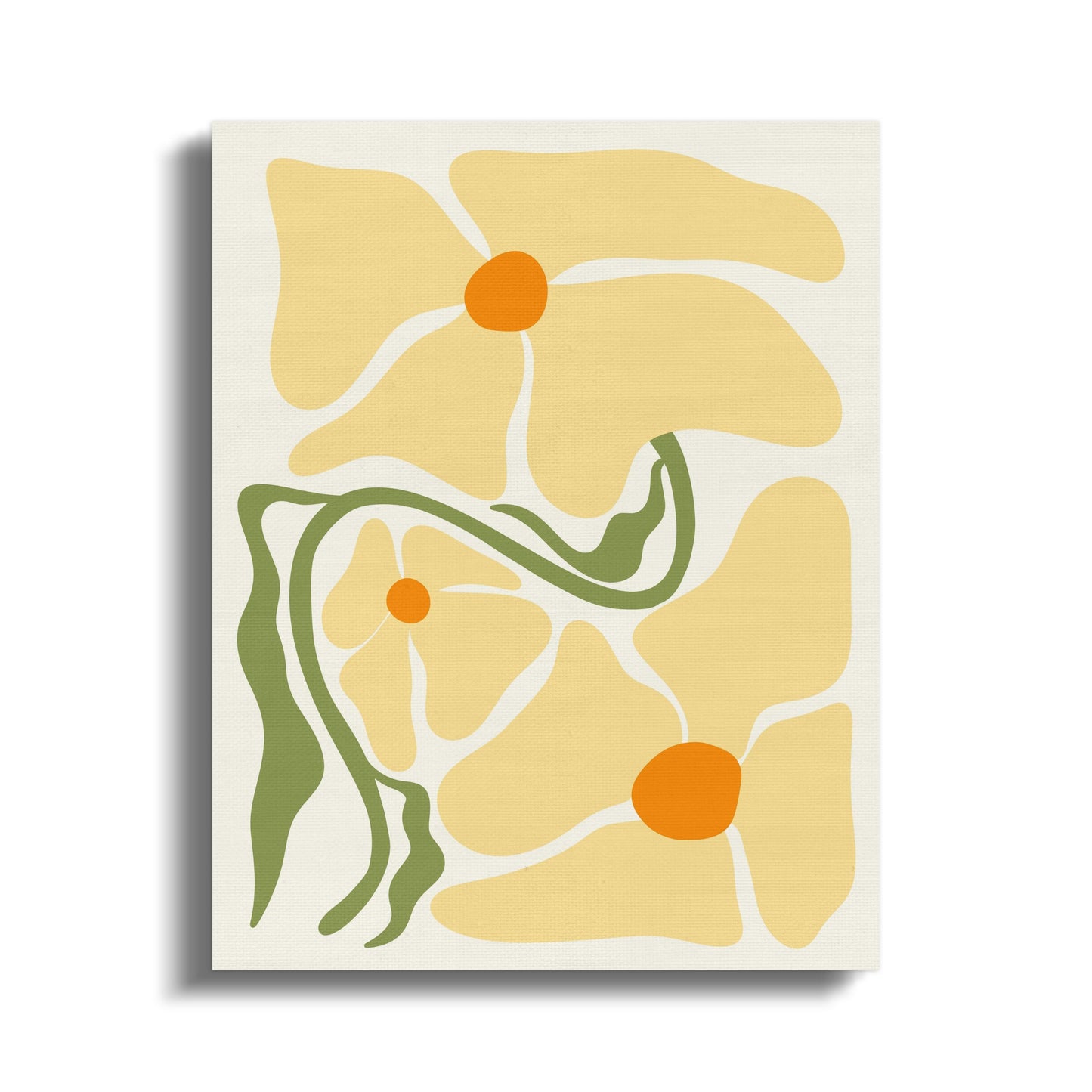 Premium Poster of Artistic Floral Design Yellow Flowers Canvas Wraps