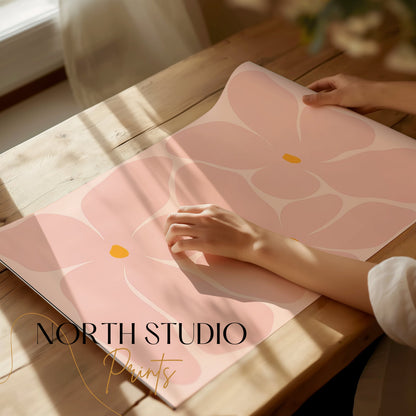 Premium Poster of Artistic Floral Design with Pink Petals Art Posters