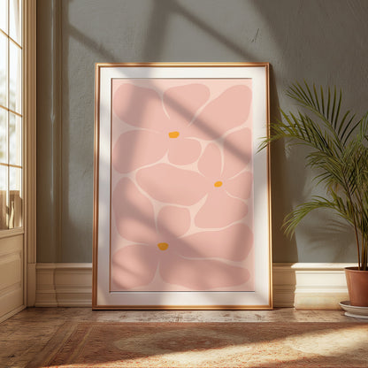 Premium Poster of Artistic Floral Design with Pink Petals Art Posters