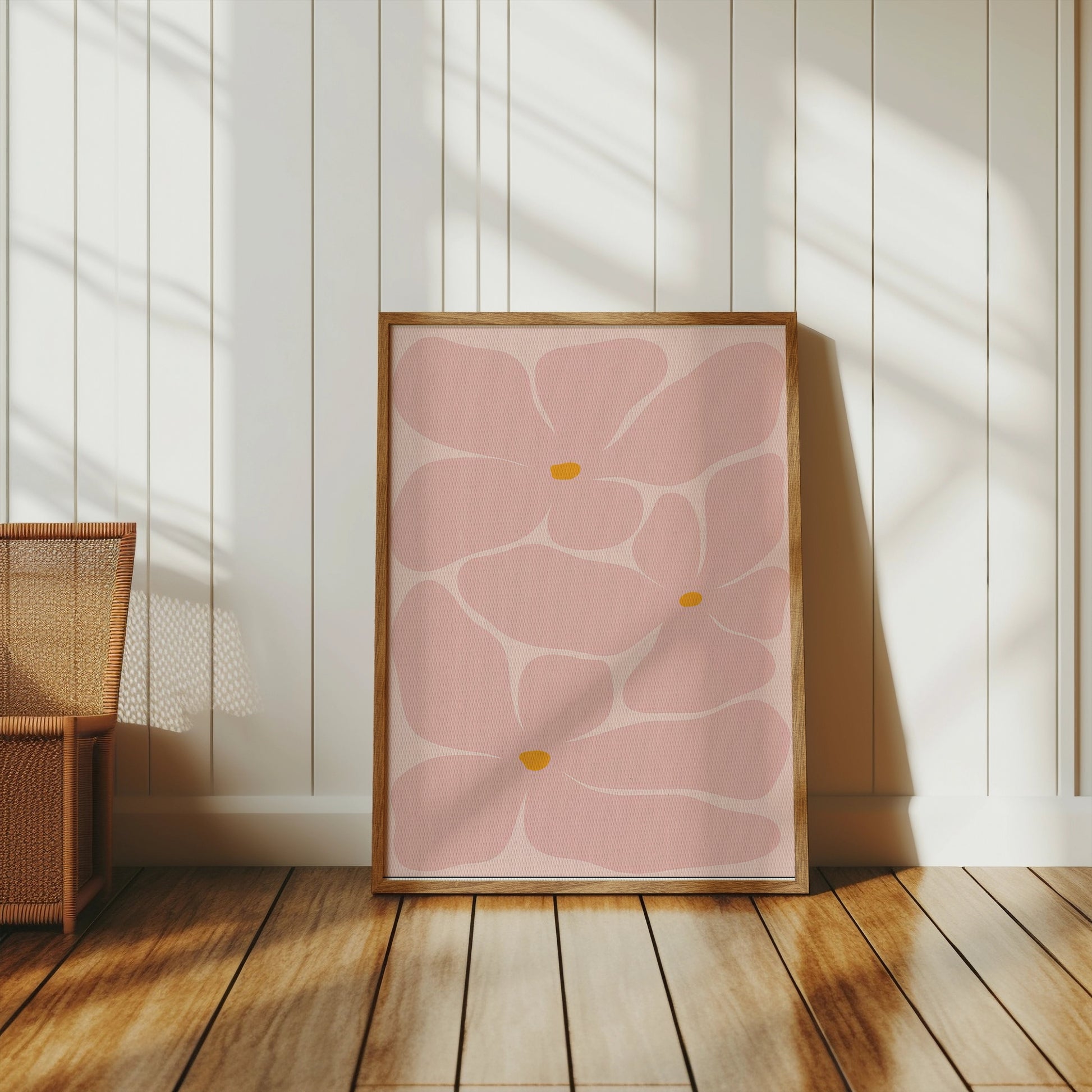 Premium Poster of Artistic Floral Design with Pink Petals Art Posters
