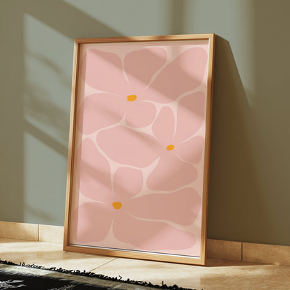 Premium Poster of Artistic Floral Design with Pink Petals Art Posters