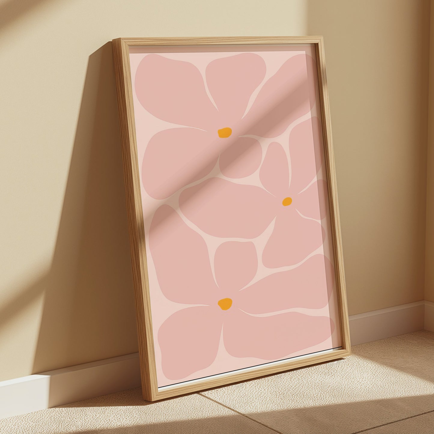 Premium Poster of Artistic Floral Design with Pink Petals Art Posters