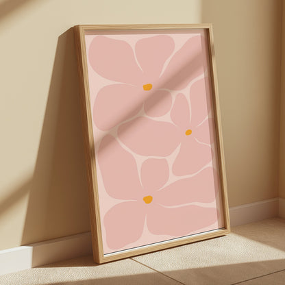 Premium Poster of Artistic Floral Design with Pink Petals Art Posters