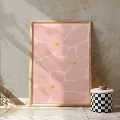 Premium Poster of Artistic Floral Design with Pink Petals Art Posters
