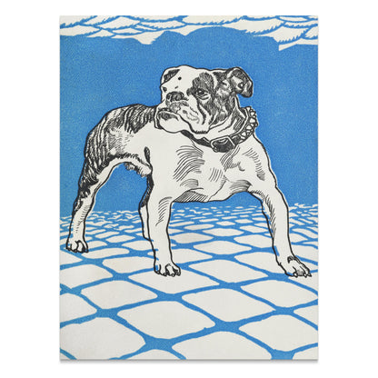 Premium Poster of Artistic Illustration of Bulldog in Blue Background Posters