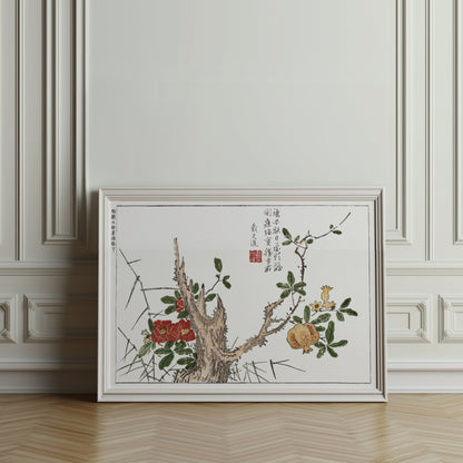 Premium Poster of Artistic Japanese Botanical Drawing Posters