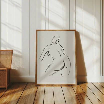 Premium Poster of Artistic Nude Sketch Charcoal Drawing Art Posters