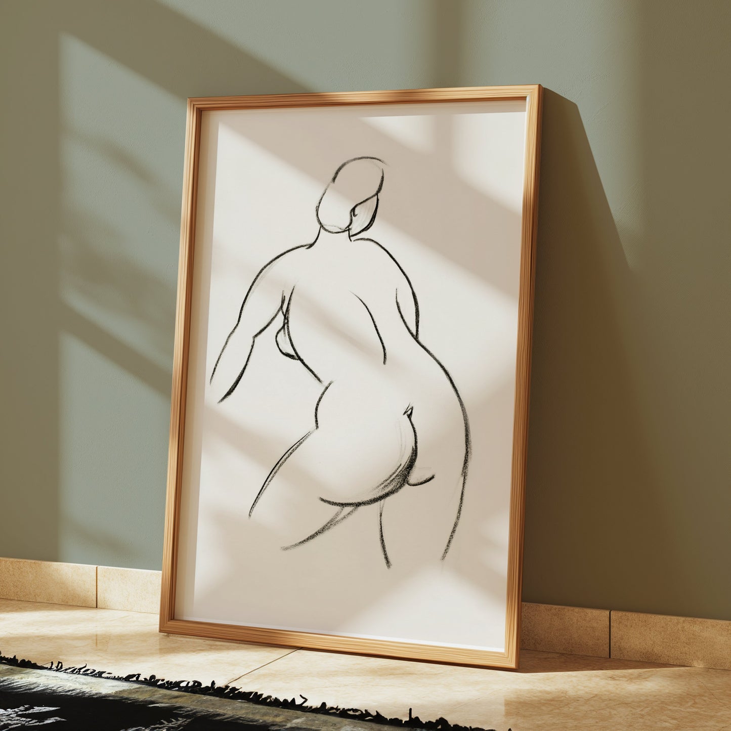 Premium Poster of Artistic Nude Sketch Charcoal Drawing Art Posters