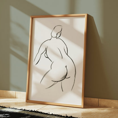 Premium Poster of Artistic Nude Sketch Charcoal Drawing Art Posters