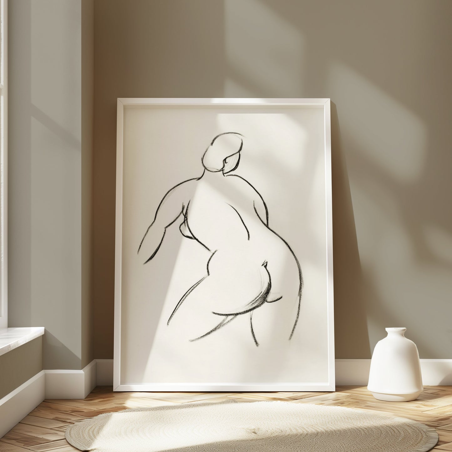 Premium Poster of Artistic Nude Sketch Charcoal Drawing Art Posters
