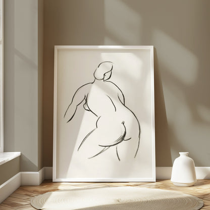 Premium Poster of Artistic Nude Sketch Charcoal Drawing Art Posters