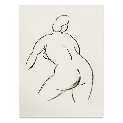 Premium Poster of Artistic Nude Sketch Charcoal Drawing Art Posters
