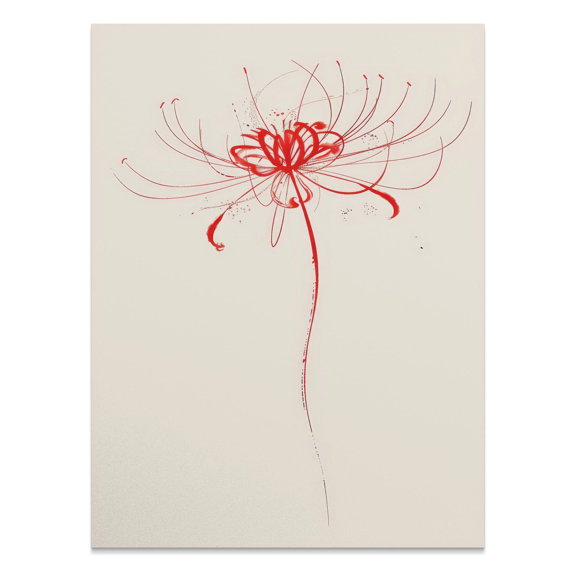 Premium Poster of Artistic Red Flower Sketch Minimalist Wall Art Posters
