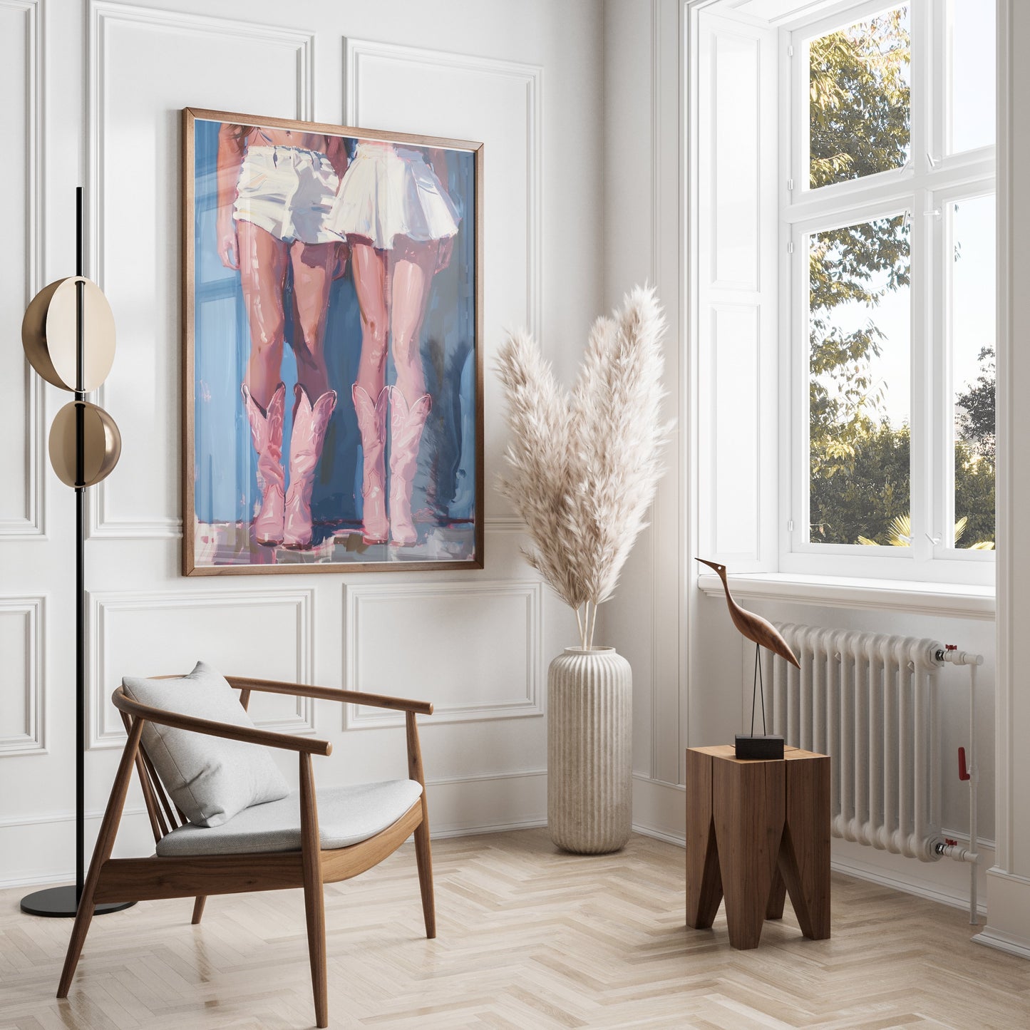 Premium Poster of Artistic Skirt and Pink Cowgirl Boots Posters