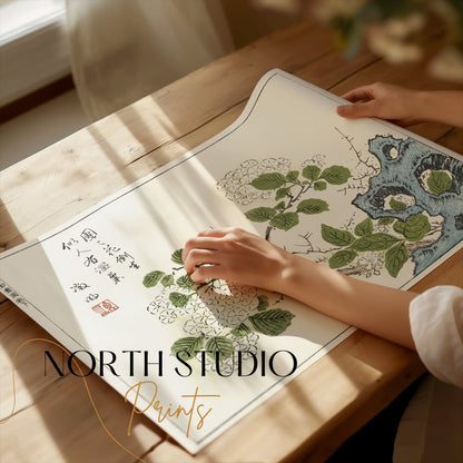 Premium Poster of Asian Traditional Floral Brush Painting Posters