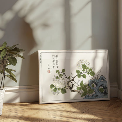 Premium Poster of Asian Traditional Floral Brush Painting Posters