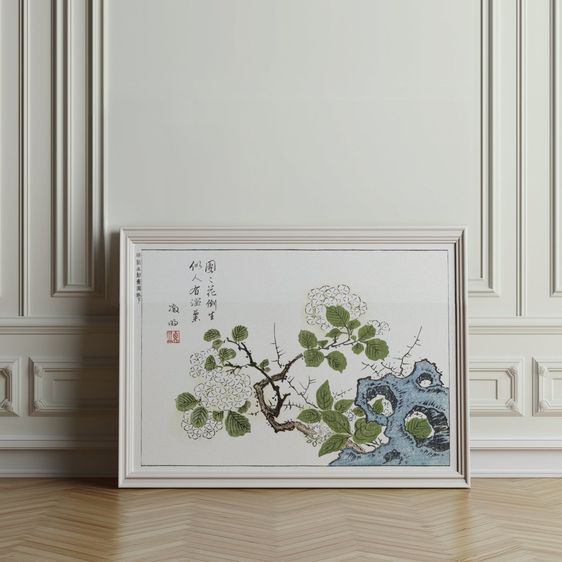 Premium Poster of Asian Traditional Floral Brush Painting Posters