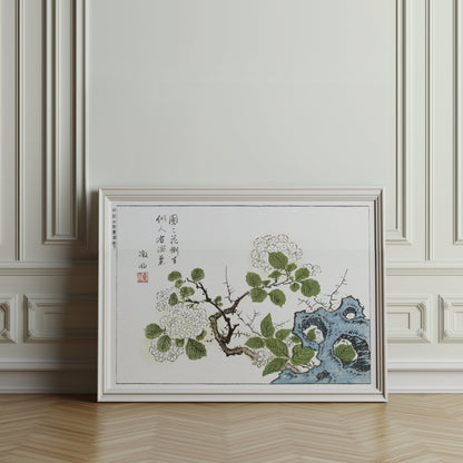 Premium Poster of Asian Traditional Floral Brush Painting Posters