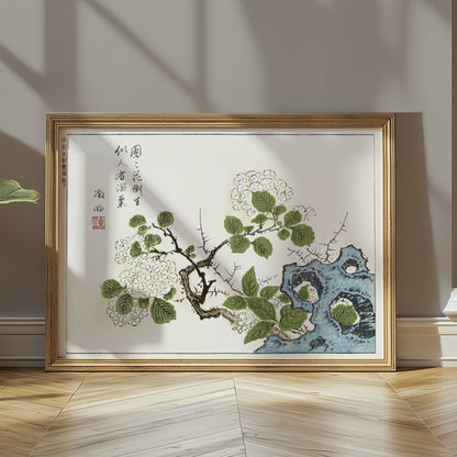 Premium Poster of Asian Traditional Floral Brush Painting Posters