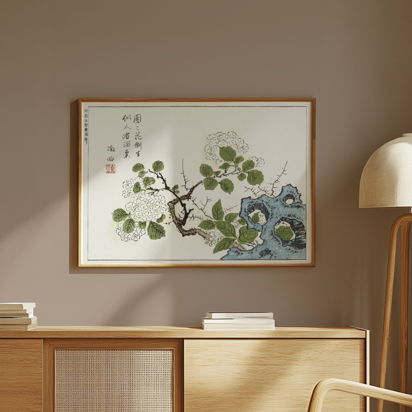Premium Poster of Asian Traditional Floral Brush Painting Posters
